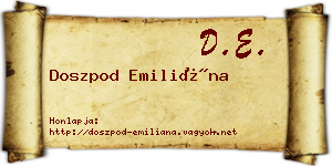 Doszpod Emiliána névjegykártya